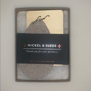 Nickel and suede earrings